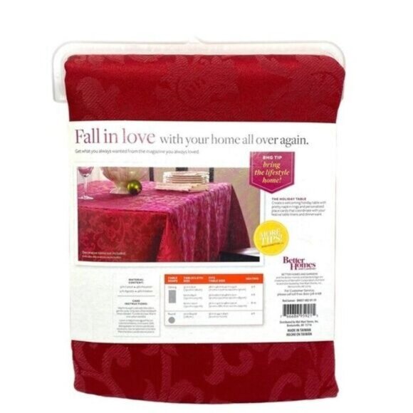 Better Homes & Gardens Red Holiday Tablecloth Christmas - Picture 3 of 6